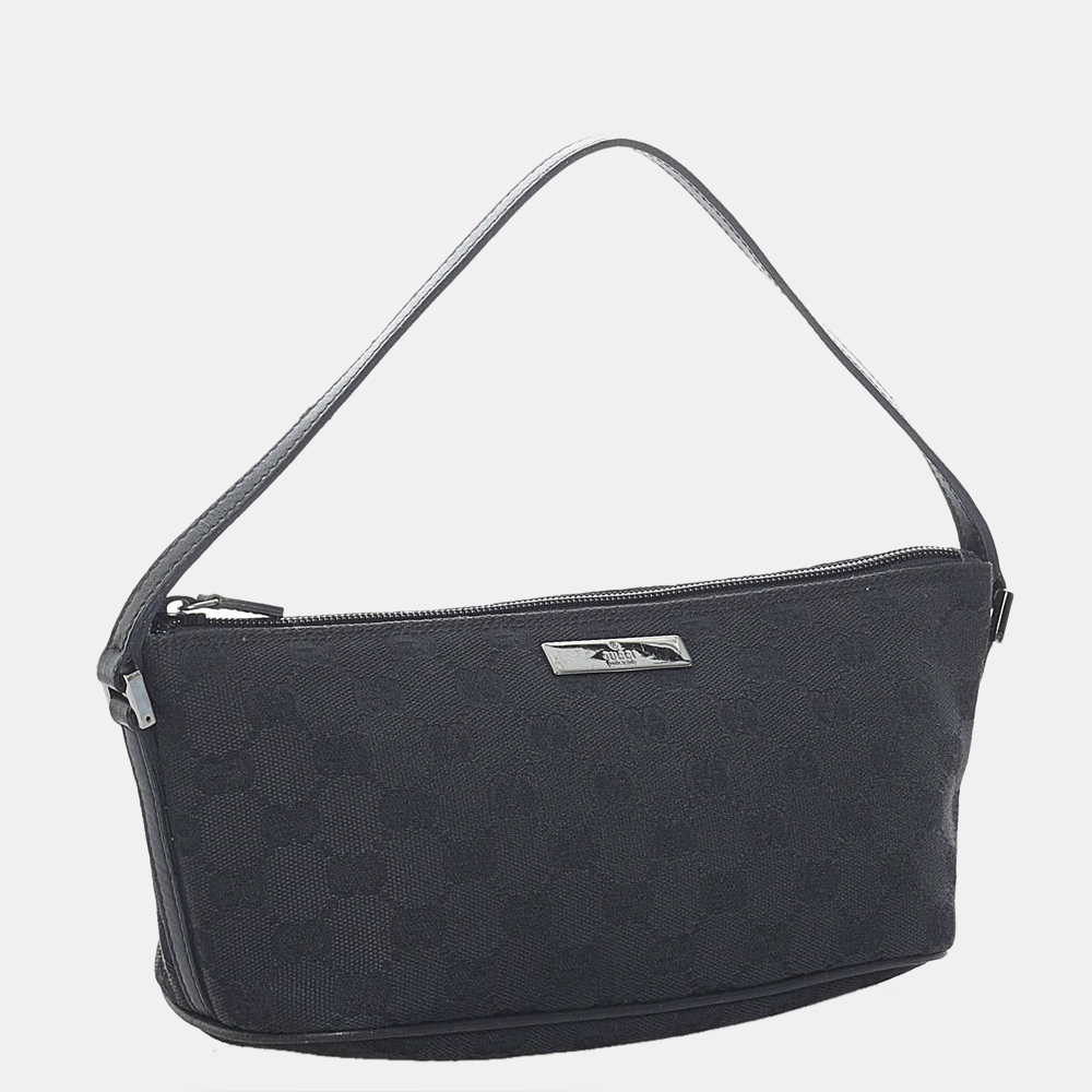 

Gucci Black GG Canvas Boat Baguette