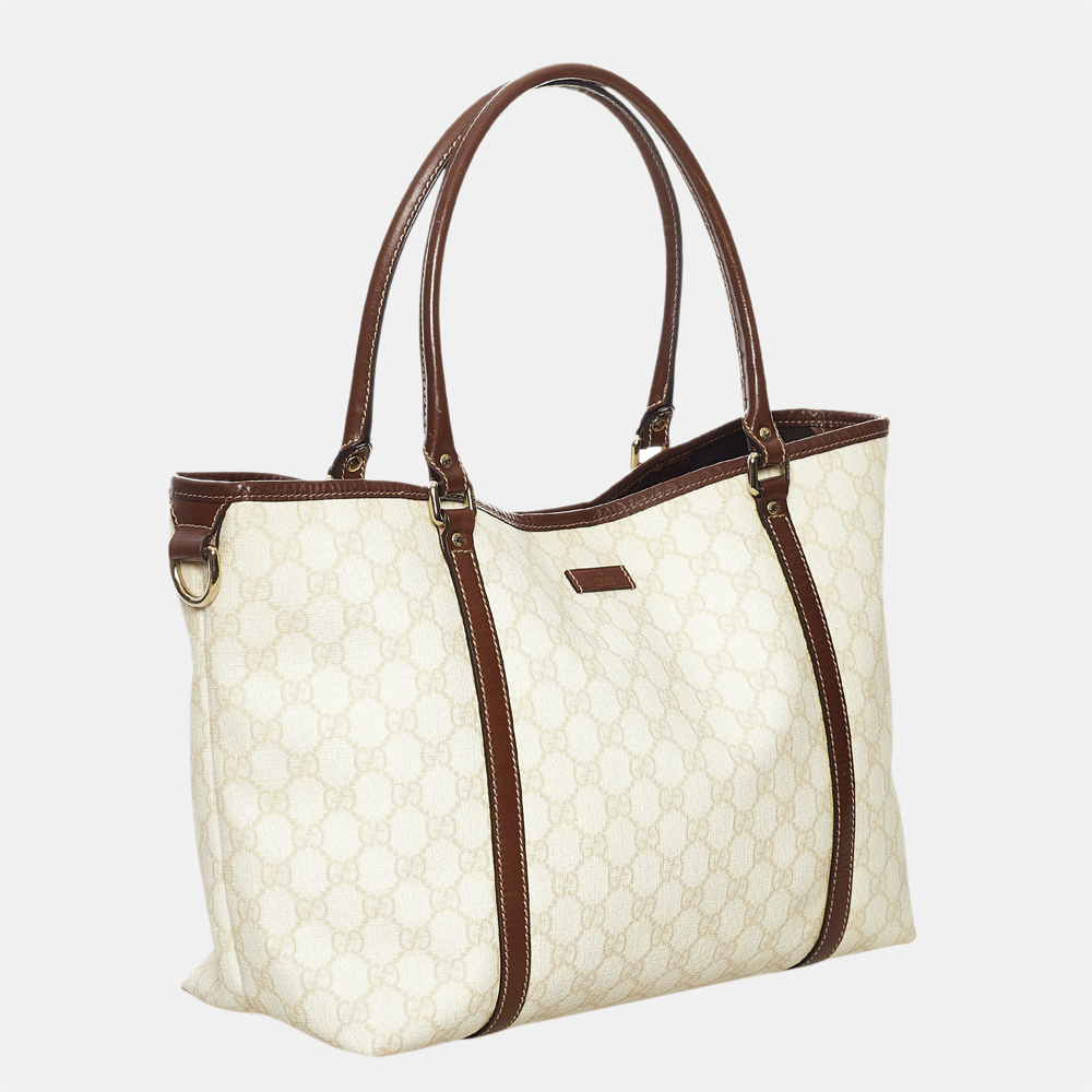 

Gucci Brown/White GG Supreme Joy Tote Bag