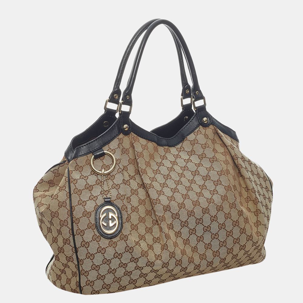 

Gucci Beige/Brown GG Canvas Sukey Tote Bag