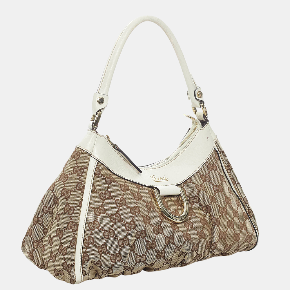 

Gucci Beige/Brown/White GG Canvas Abbey D-Ring Shoulder Bag