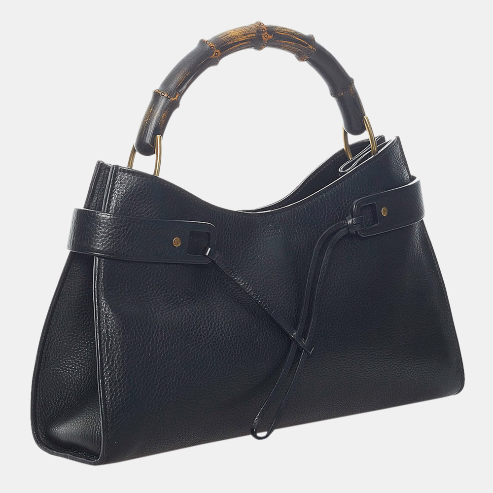 

Gucci Black Bamboo Leather Handbag