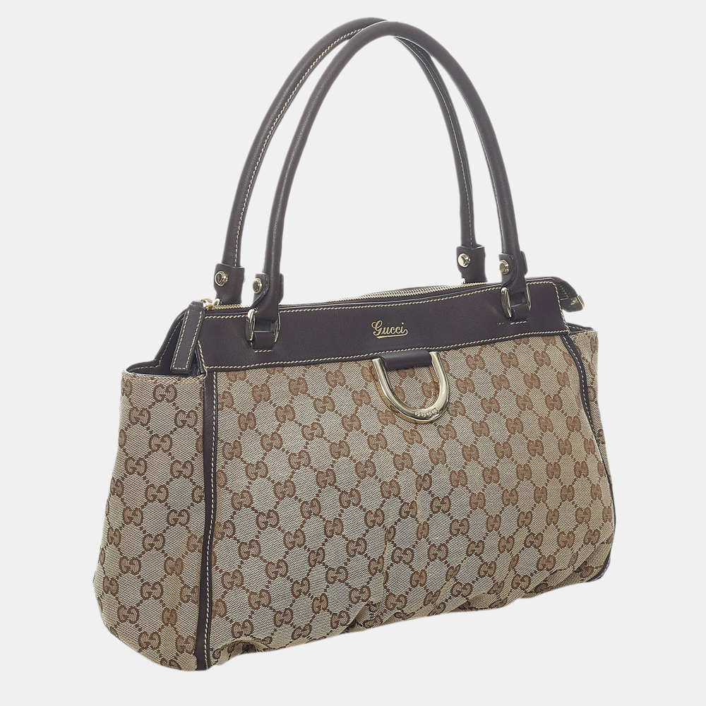 

Gucci Brown GG Abbey D-Ring Canvas Tote Bag