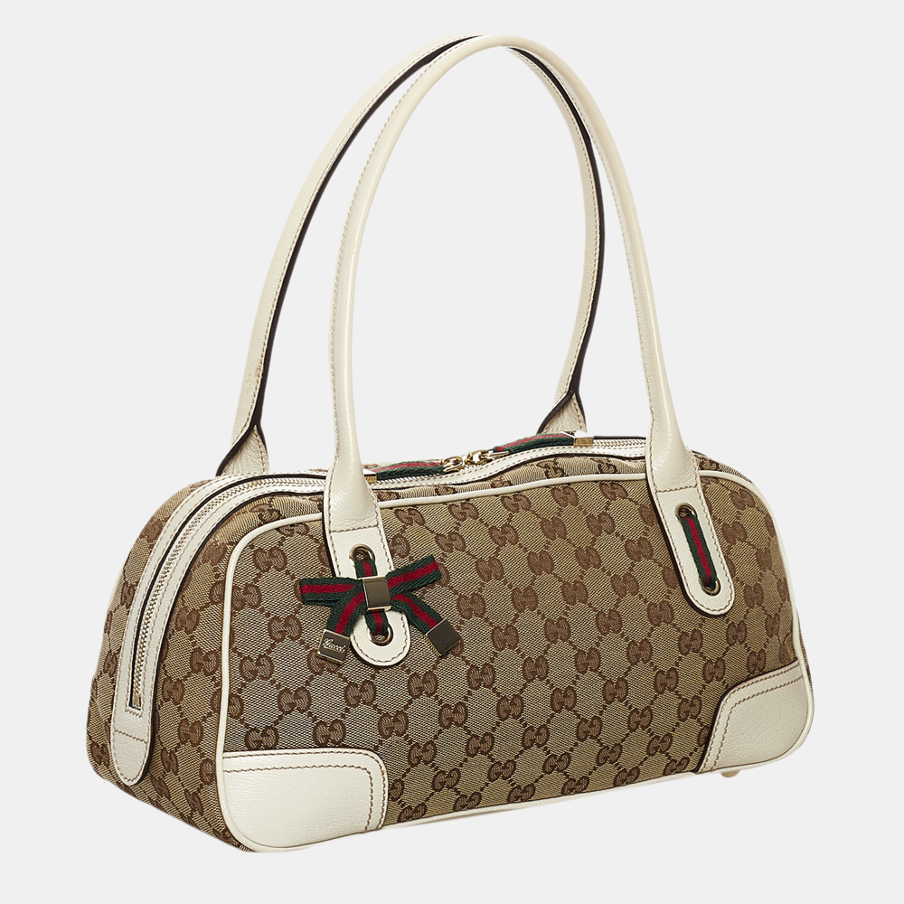 

Gucci Beige/Brown/White GG Canvas Princy Shoulder Bag