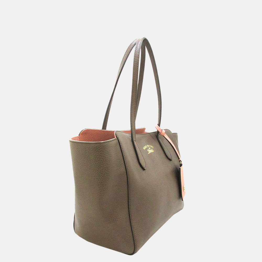

Gucci Brown Swing Leather Tote Bag