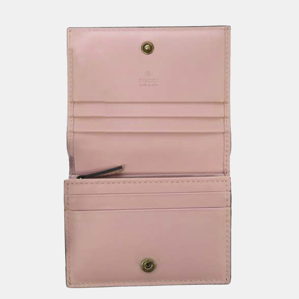 

Gucci Pink Guccissima Signature Angry Cat Bi-Fold Wallet