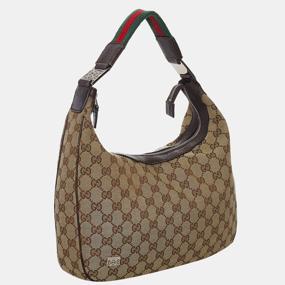 

Gucci Beige/Brown GG Canvas Web Shoulder Bag