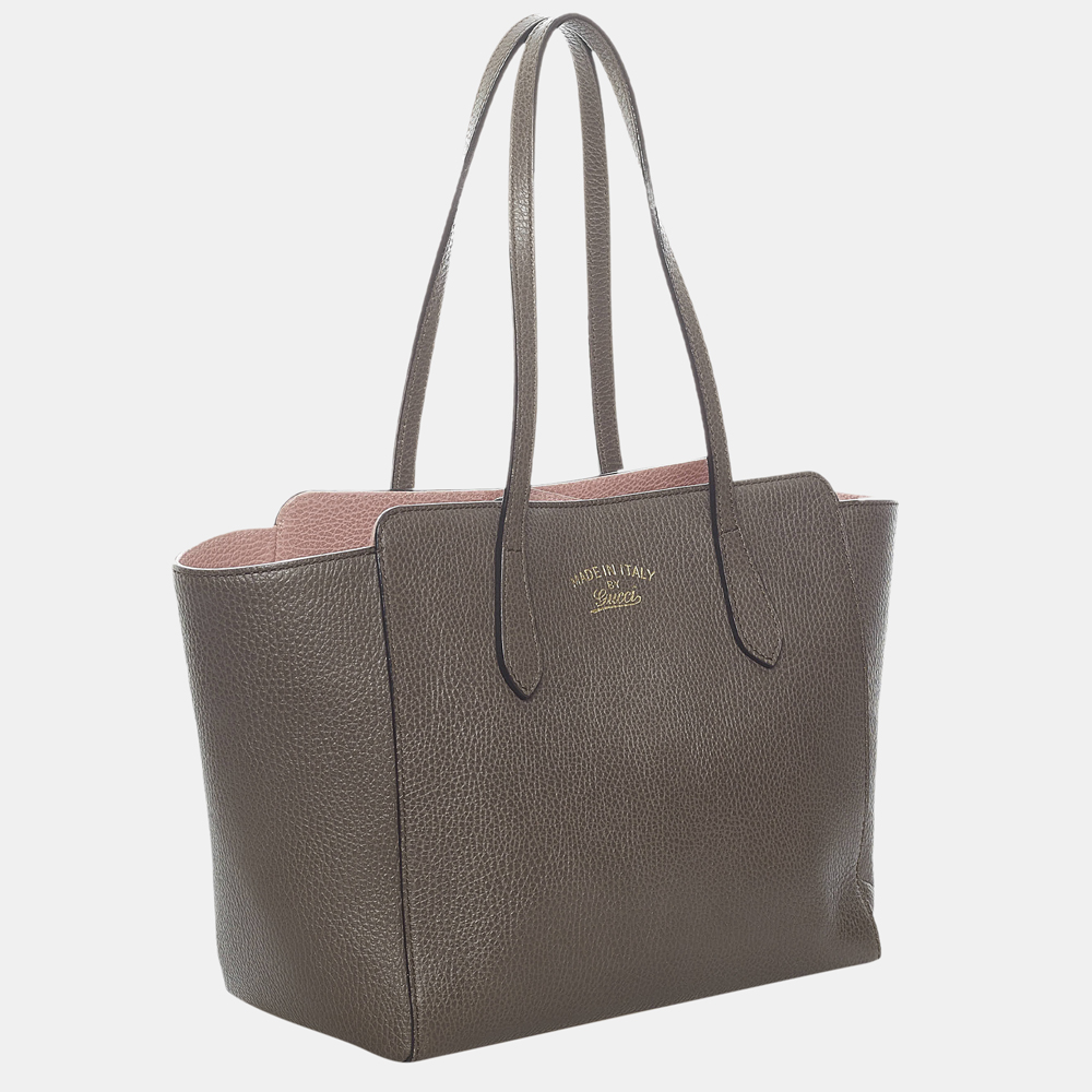 

Gucci Brown Swing Leather Tote Bag