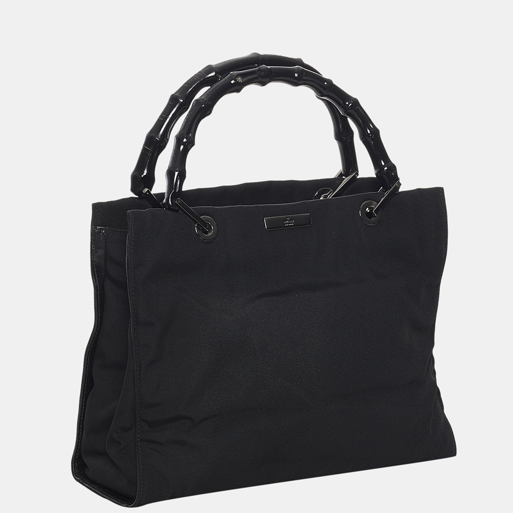 

Gucci Black Bamboo Nylon Handbag