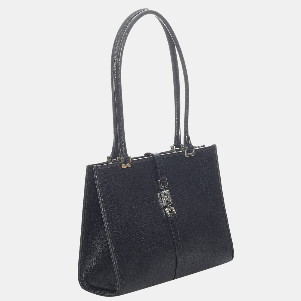 

Gucci Black GG Leather Jackie Handbag