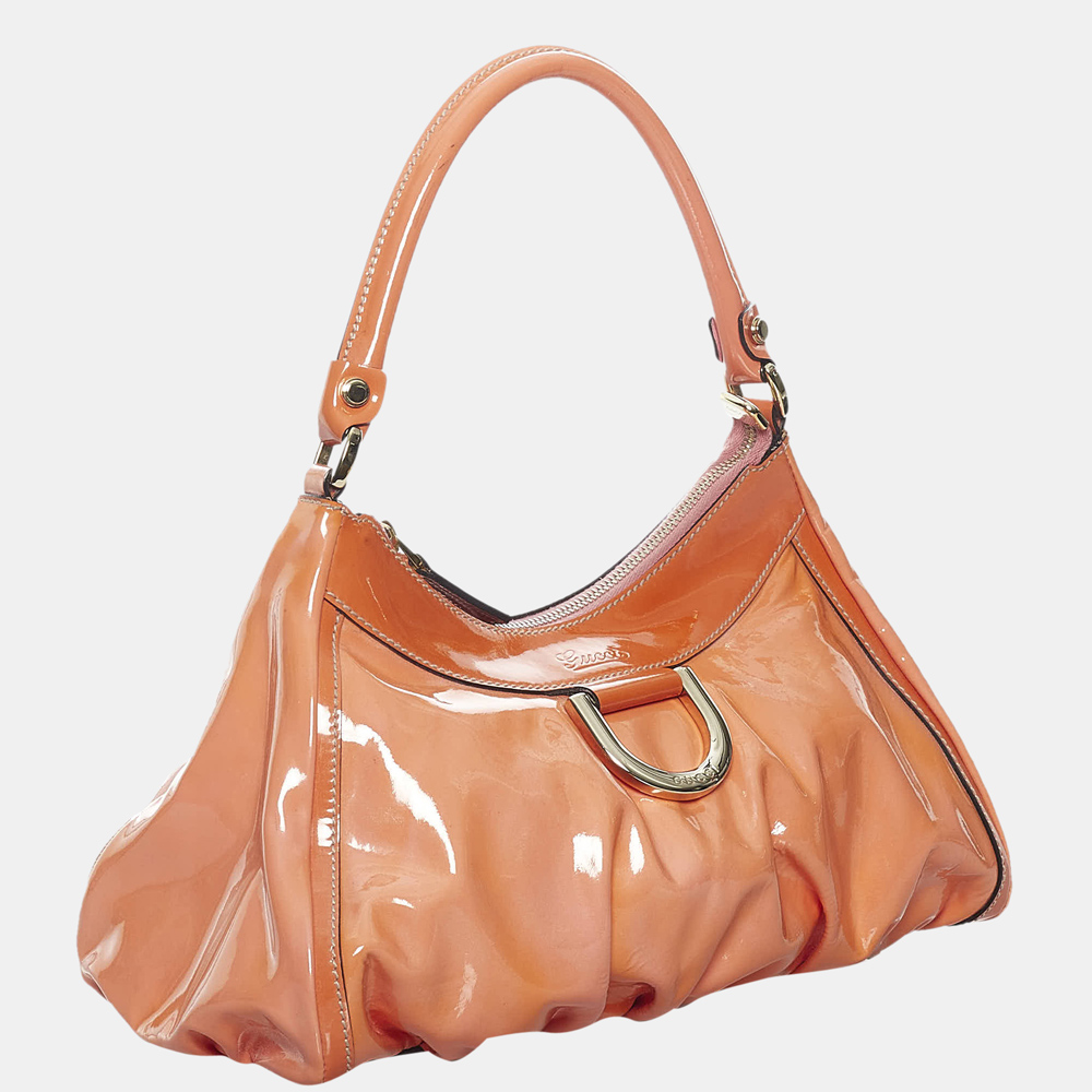 

Gucci Orange Abbey D-Ring Patent Leather Shoulder Bag