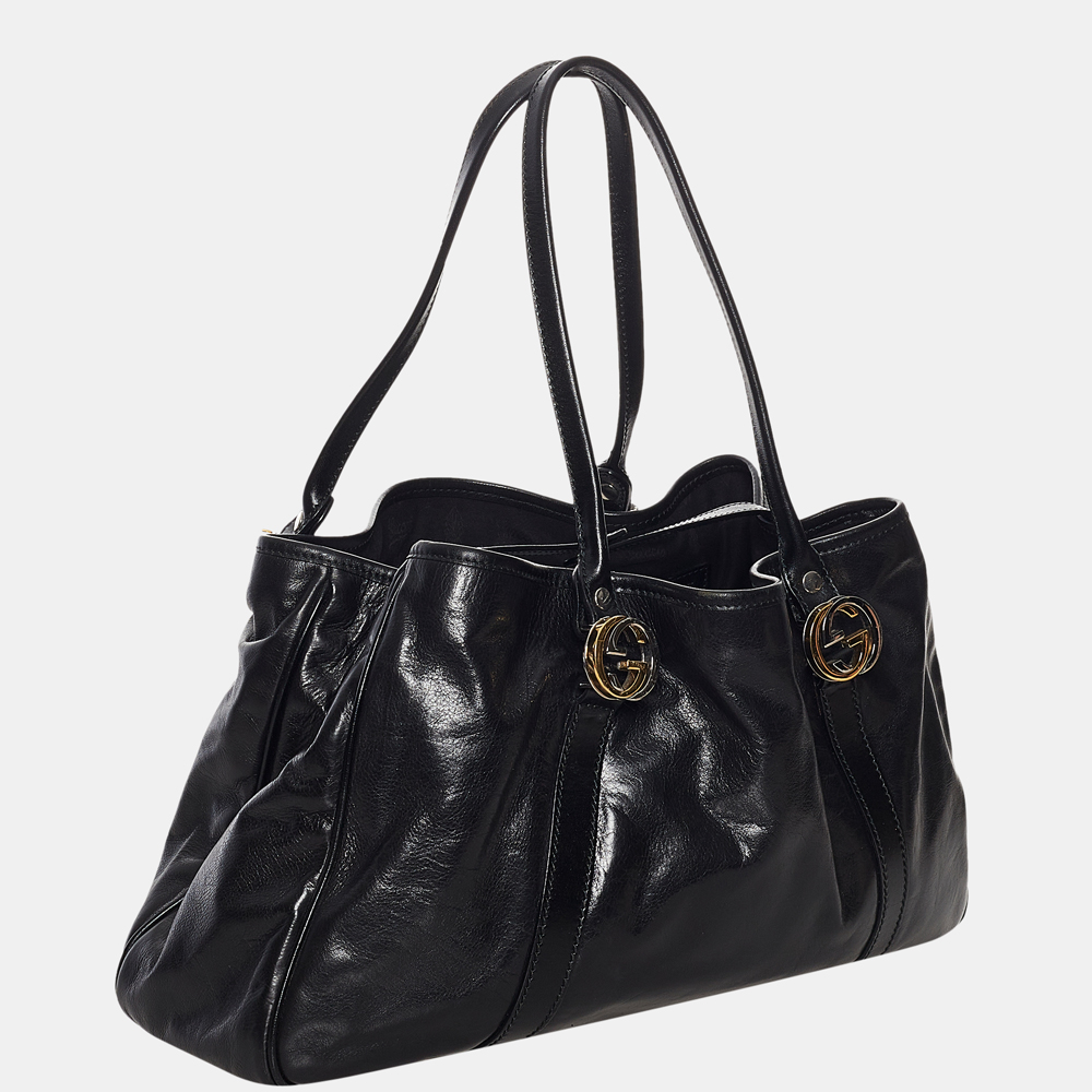 

Gucci Black Twin Leather Tote Bag