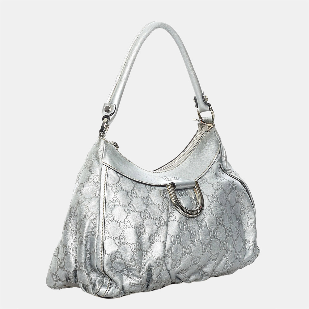 

Silver Gucci Guccissima Abbey D-Ring Shoulder Bag