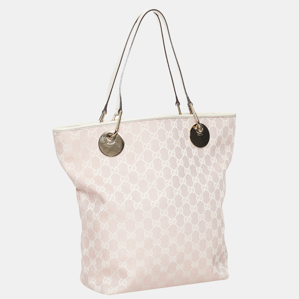 

Gucci Pink/White GG Canvas Eclipse Tote Bag
