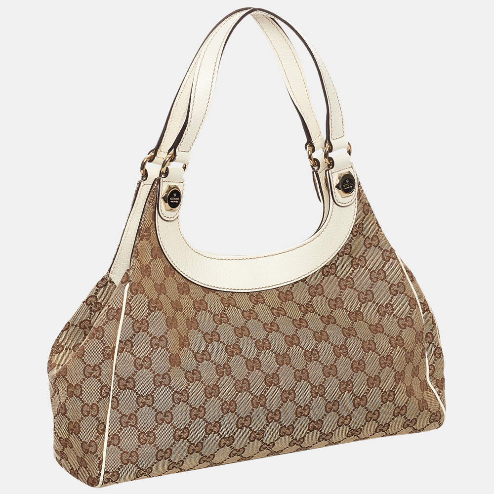 

Gucci Beige/Brown/White GG Canvas Charmy Shoulder Bag