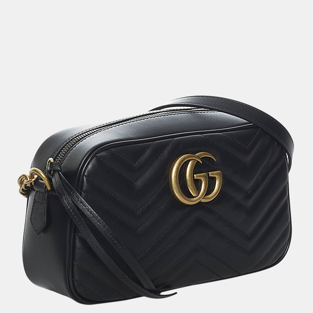 

Gucci Black Small GG Marmont Leather Crossbody Bag