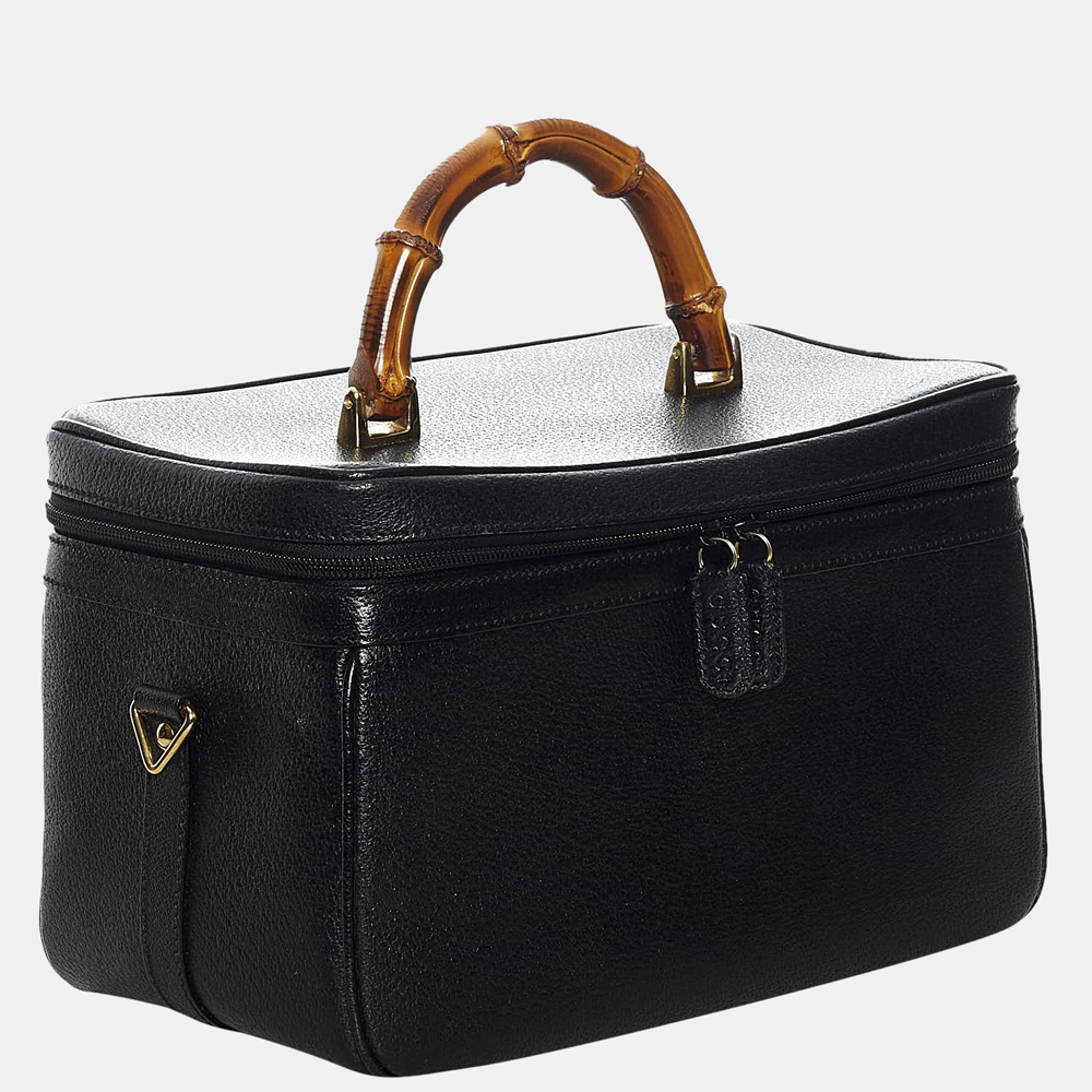 

Gucci Black Bamboo Leather Vanity Bag