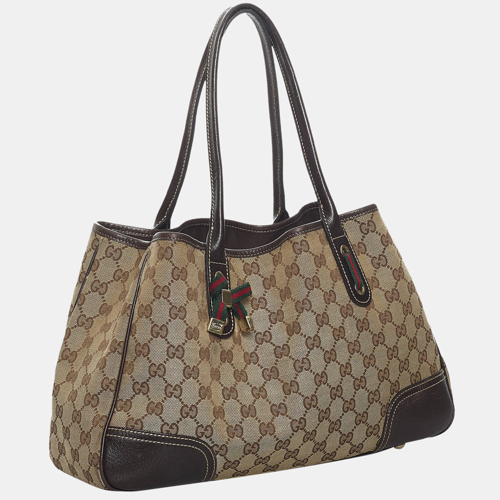 

Gucci Beige/Brown GG Canvas Princy Tote Bag