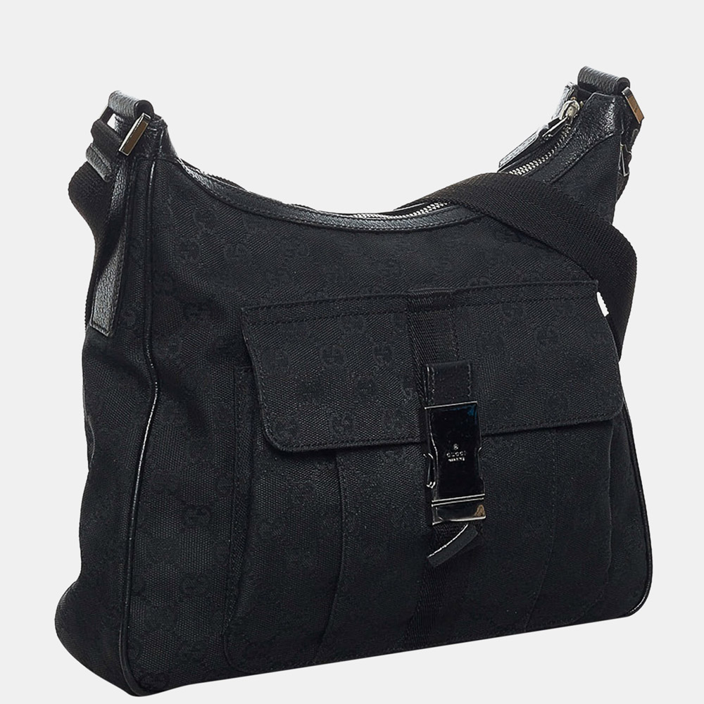 

Gucci Black GG Canvas Crossbody Bag
