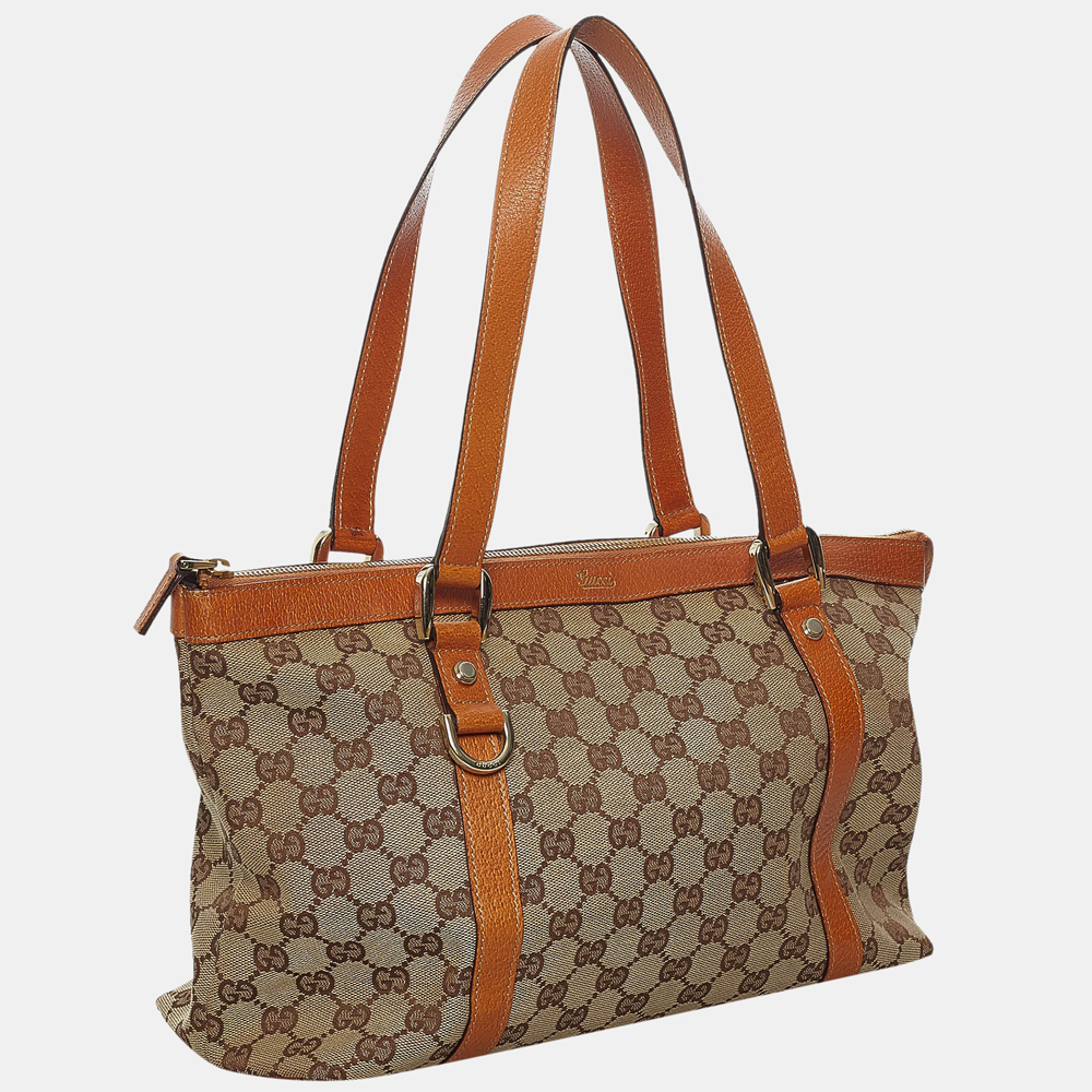 

Gucci Beige/Brown GG Canvas Abbey Tote Bag