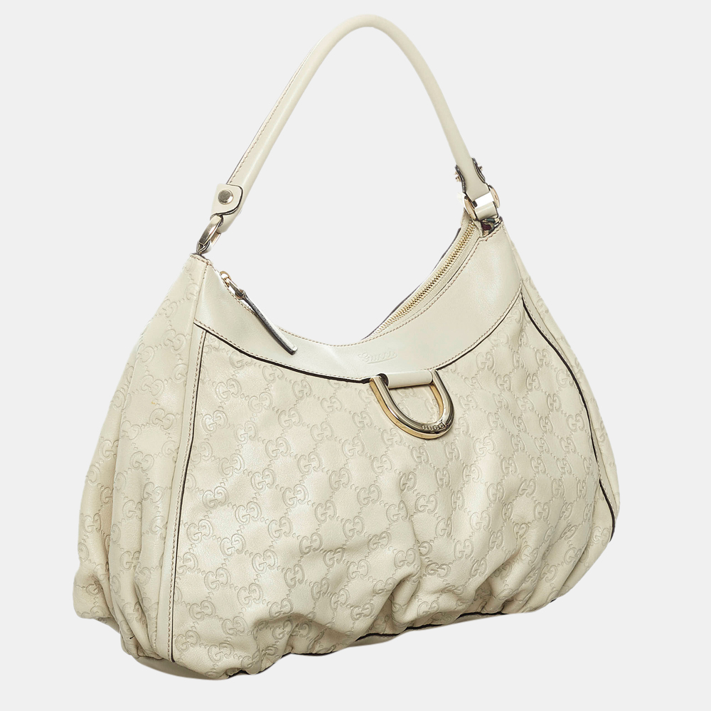 

Gucci White Guccissima Abbey D-Ring Shoulder Bag