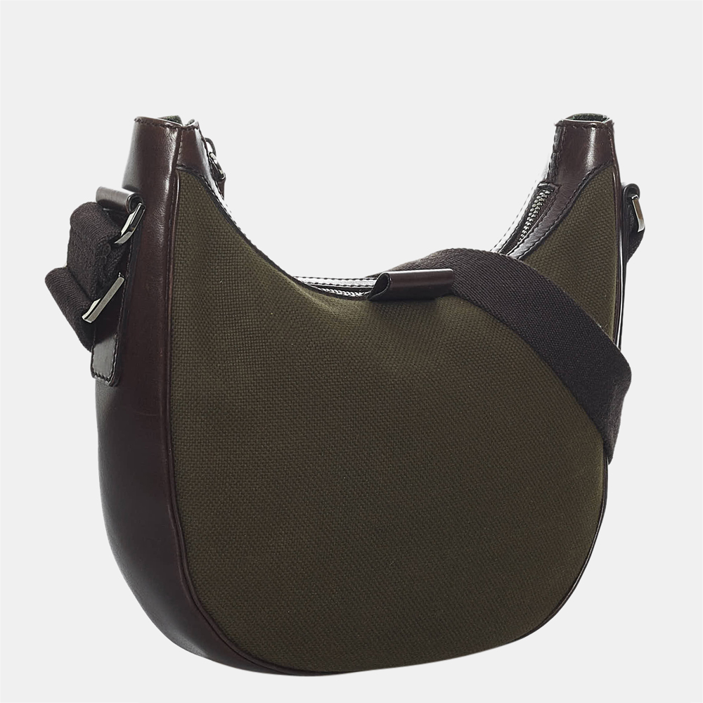 

Gucci Brown/Green Canvas Crossbody Bag