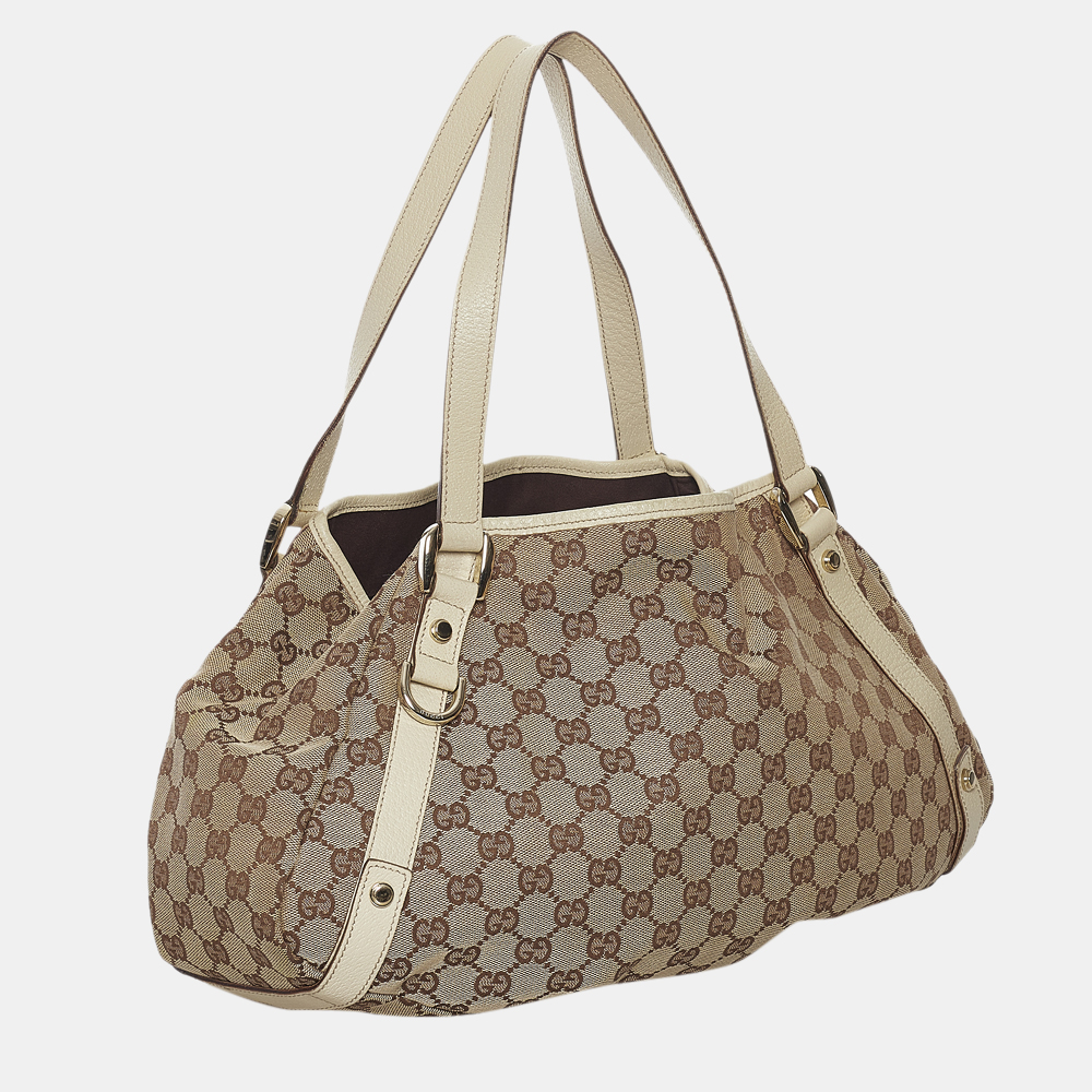 

Gucci Beige/Brown/White GG Canvas Pelham Tote Bag