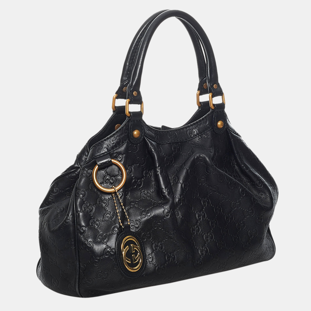 

Gucci Black Guccissima Sukey Handbag