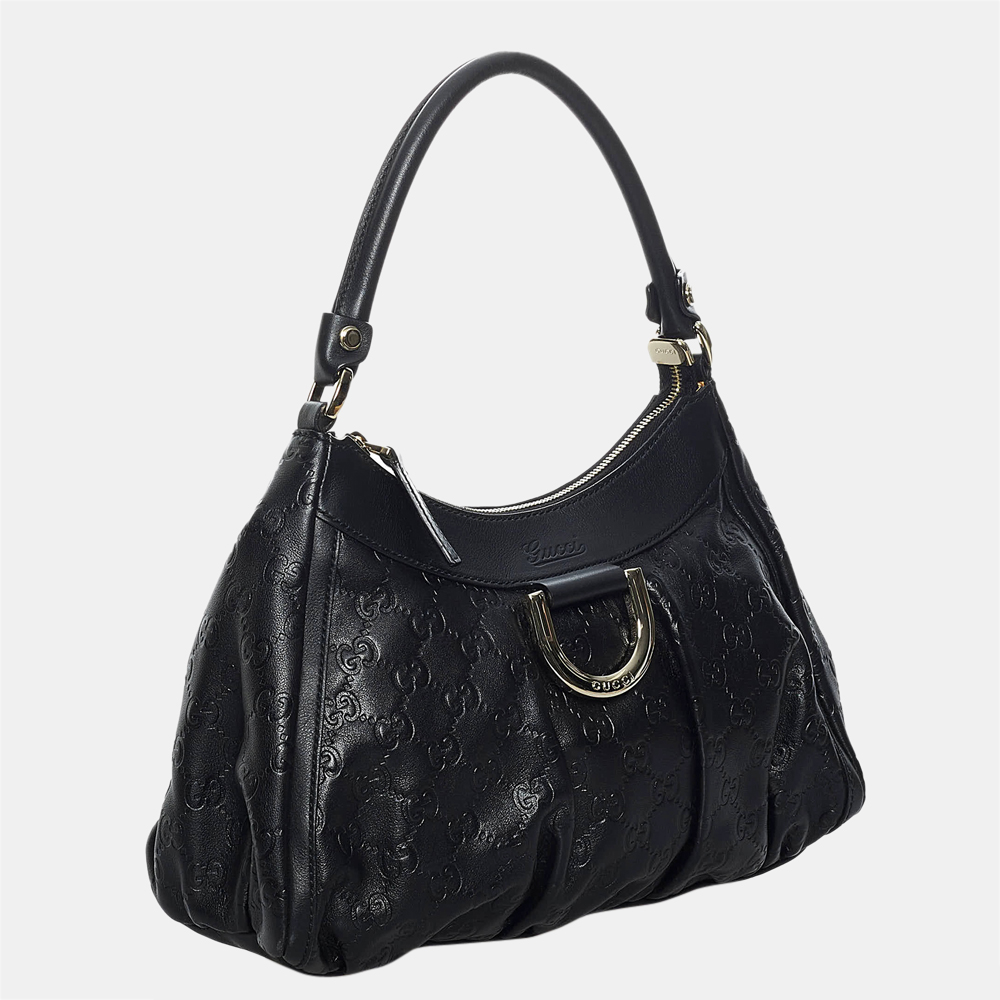 

Gucci Black Guccissima Abbey D-Ring Shoulder Bag