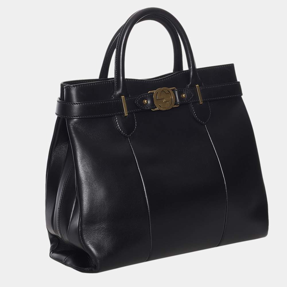 

Gucci Black Interlocking G Leather Handbag