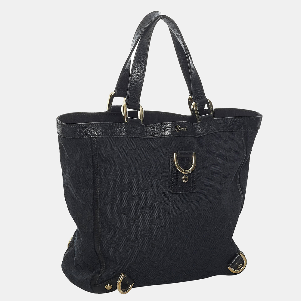 

Gucci Black GG Canvas Abbey D-Ring Tote Bag