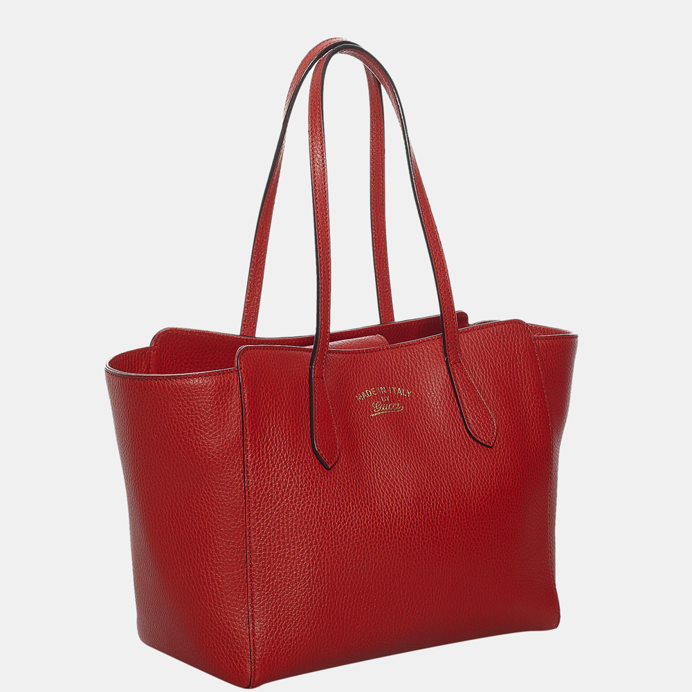 

Gucci Red Swing Leather Tote Bag