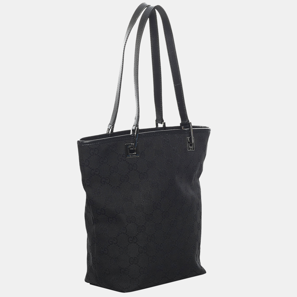 

Gucci Black GG Canvas Tote Bag