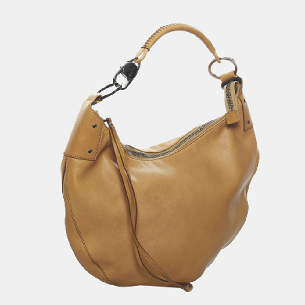 

Gucci Brown Half Moon Leather Hobo Bag