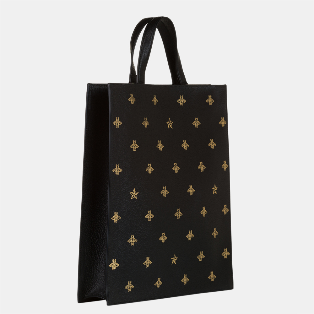 

Gucci Black/Gold Bee Star Satchel Bag