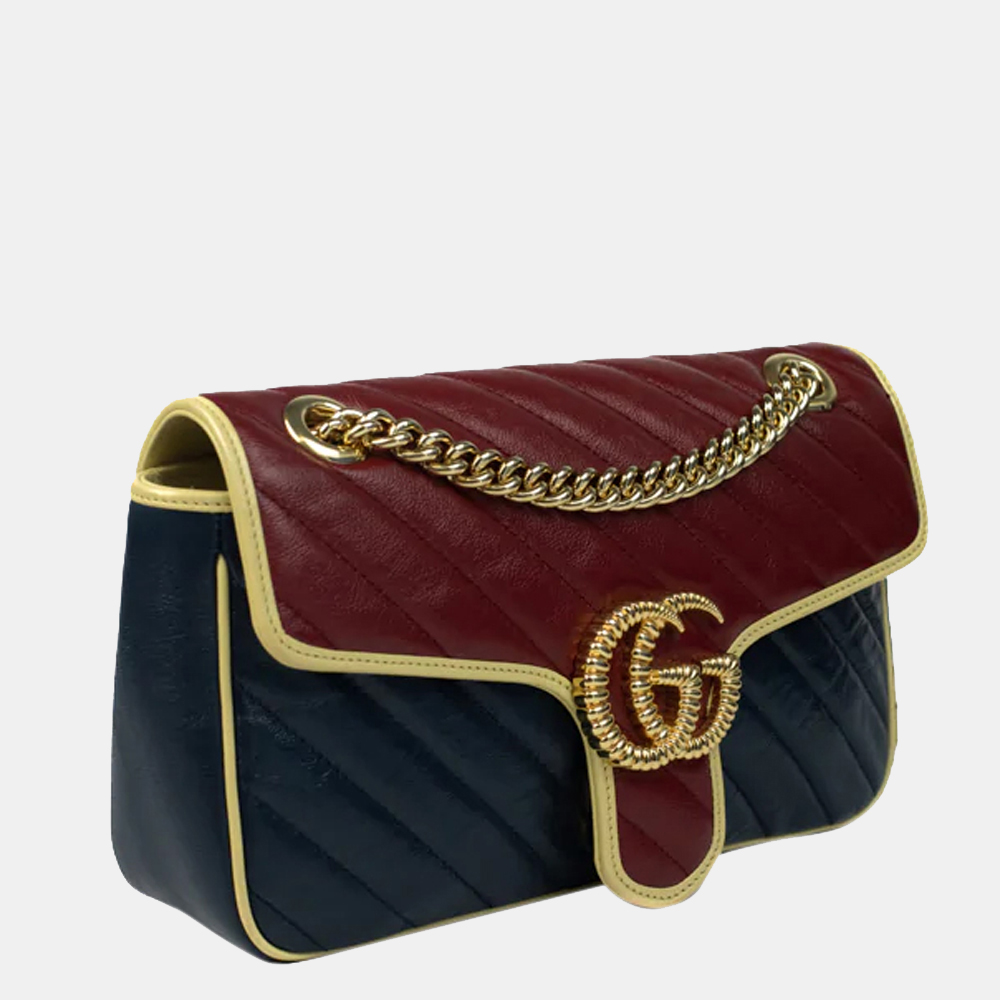 

Gucci Red Leather GG Marmont Shoulder Bags, Blue