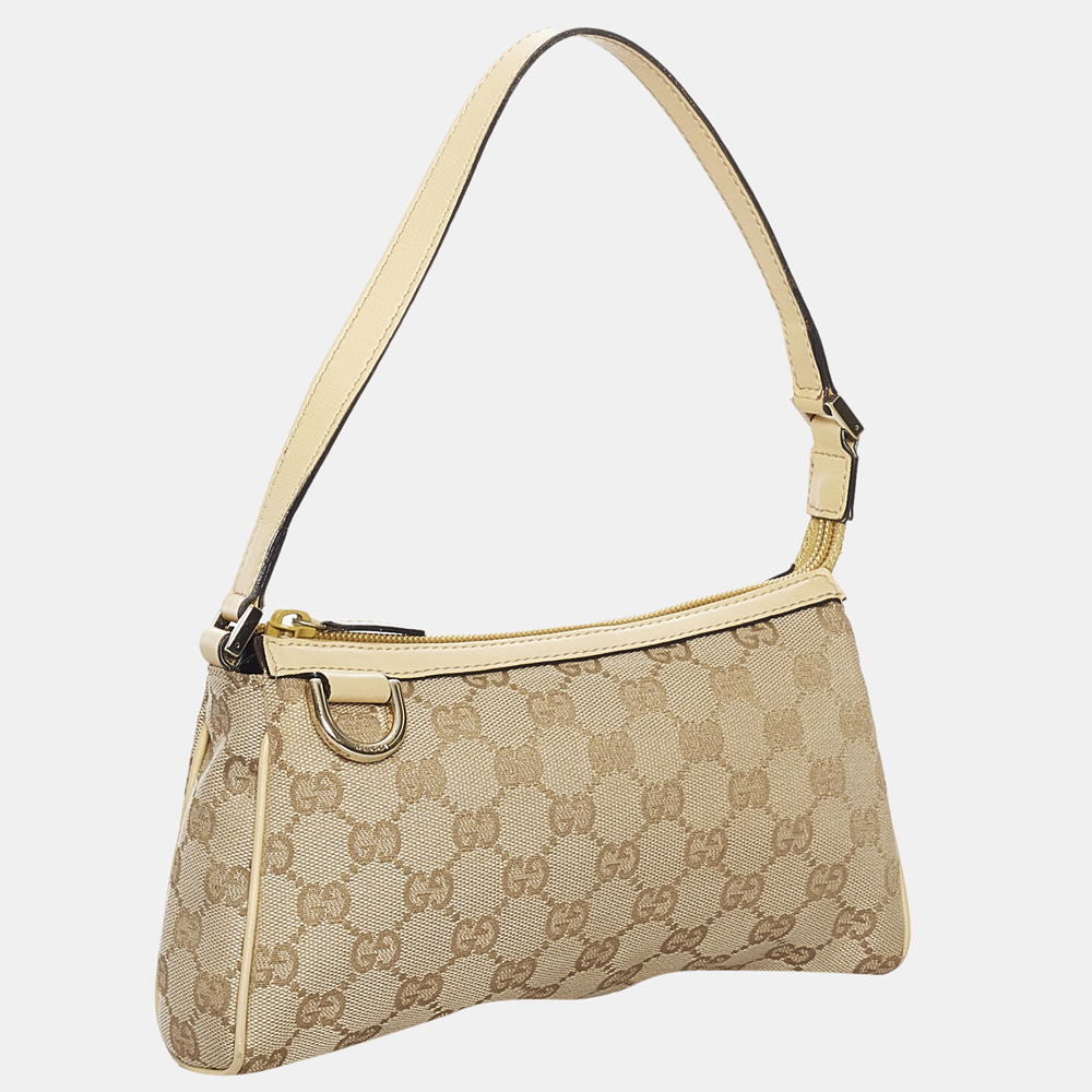 

Gucci Beige/Brown GG Canvas Abbey D-Ring Baguette