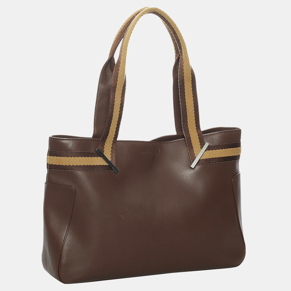 

Gucci Brown Leather Tote Bag