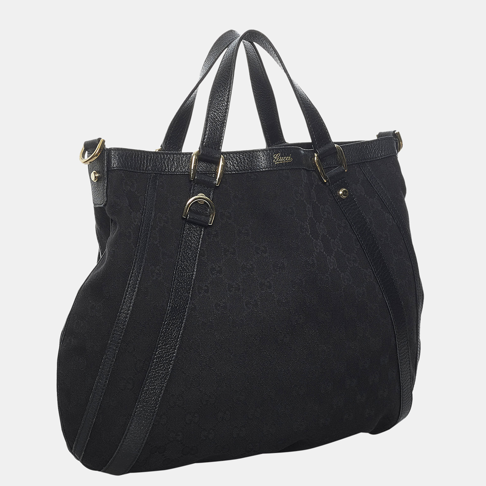 

Gucci Black GG Canvas Abbey Convertible Tote Bag