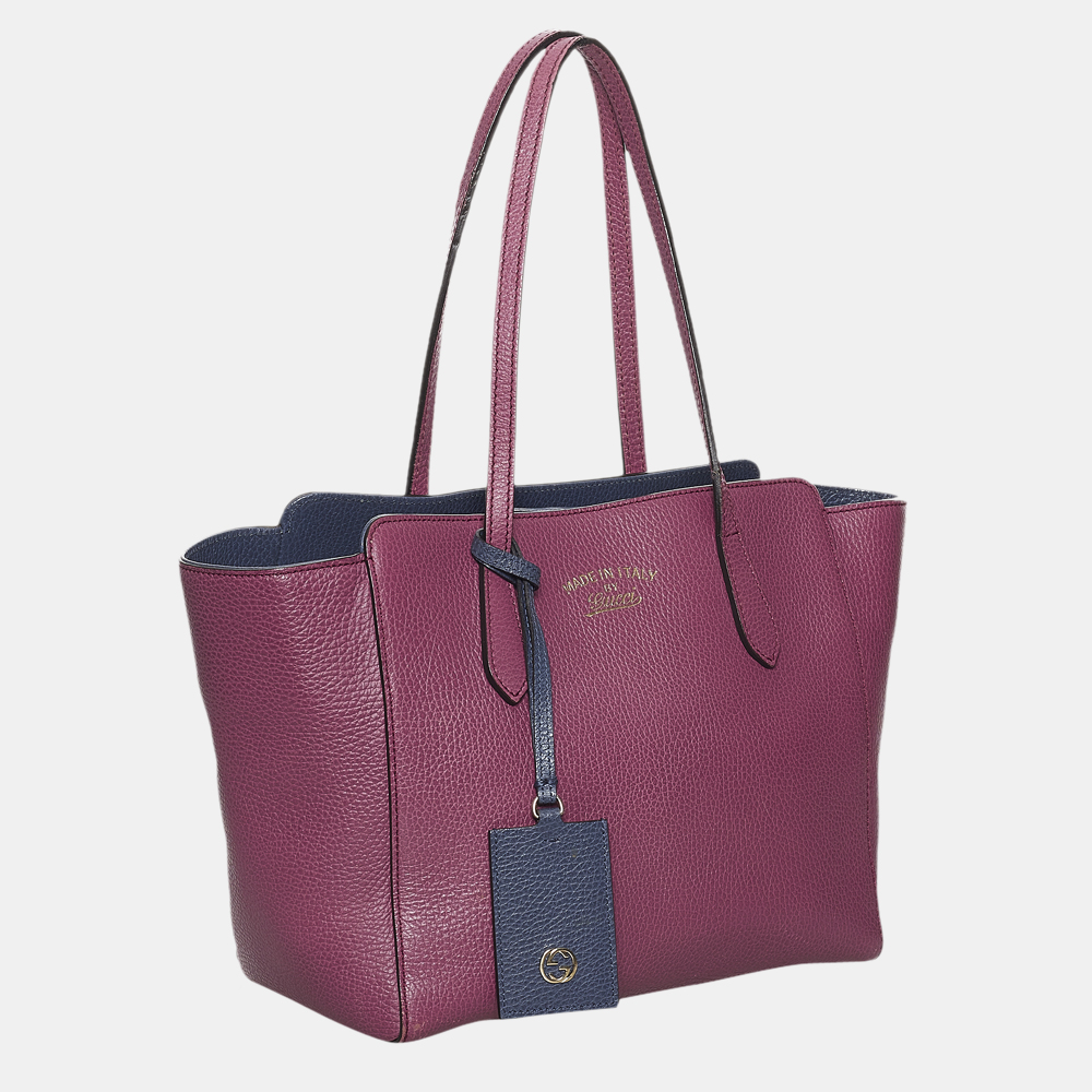 

Gucci Blue/Navy Blue/Purple Swing Leather Tote Bag