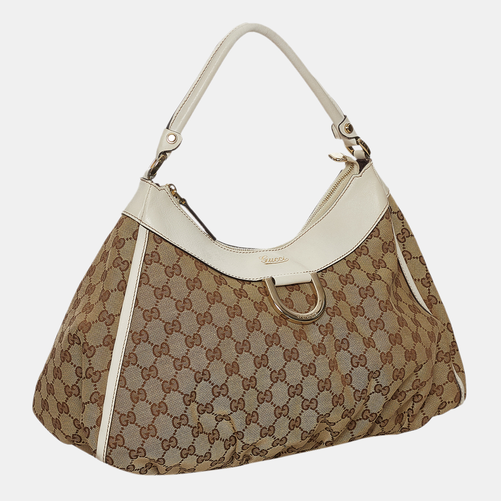 

Gucci Beige/Brown/White GG Canvas Abbey D-Ring Shoulder Bag