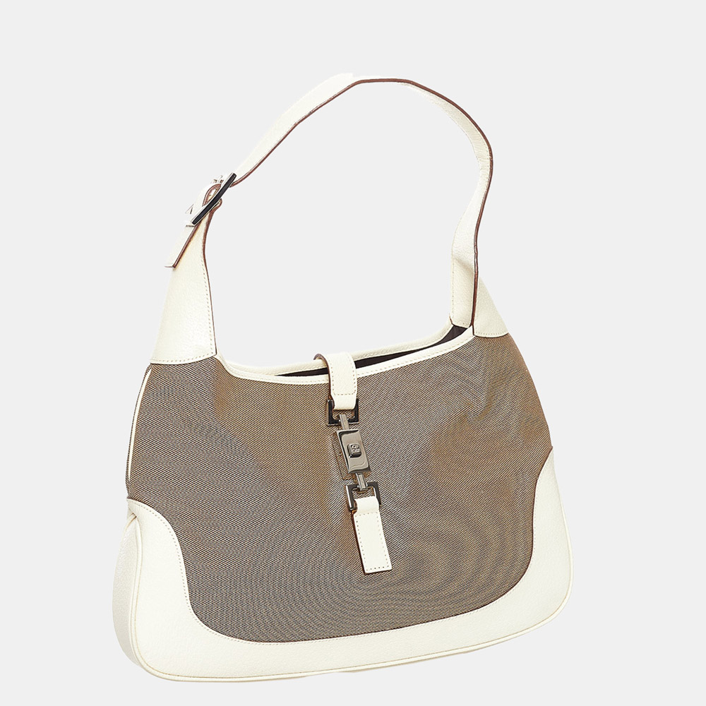 

Gucci Brown/White Jackie Canvas Shoulder Bag