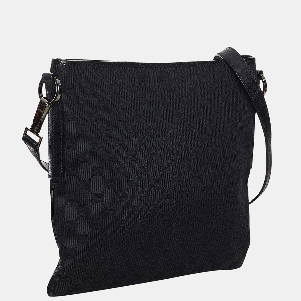 

Gucci Black GG Canvas Crossbody Bag