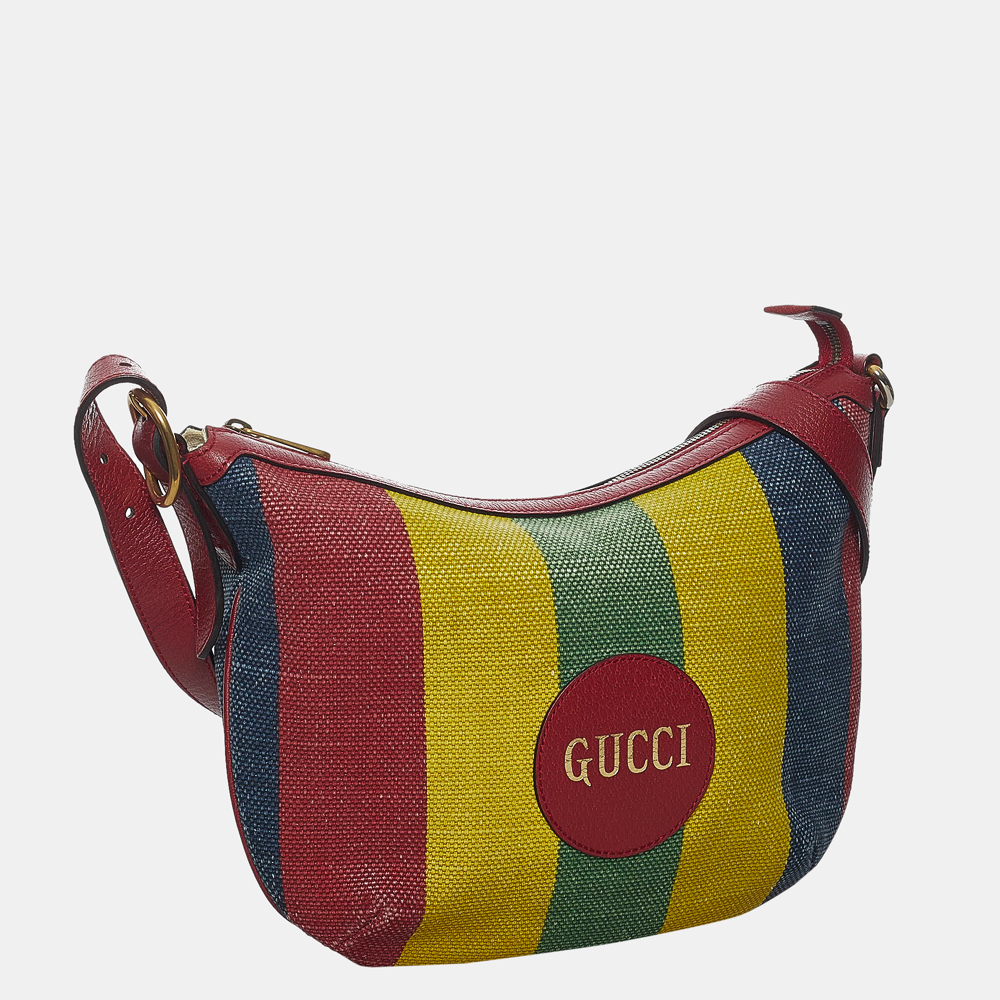 

Gucci Multi Color Baiadera Striped Canvas Crossbody Bag, Multicolor