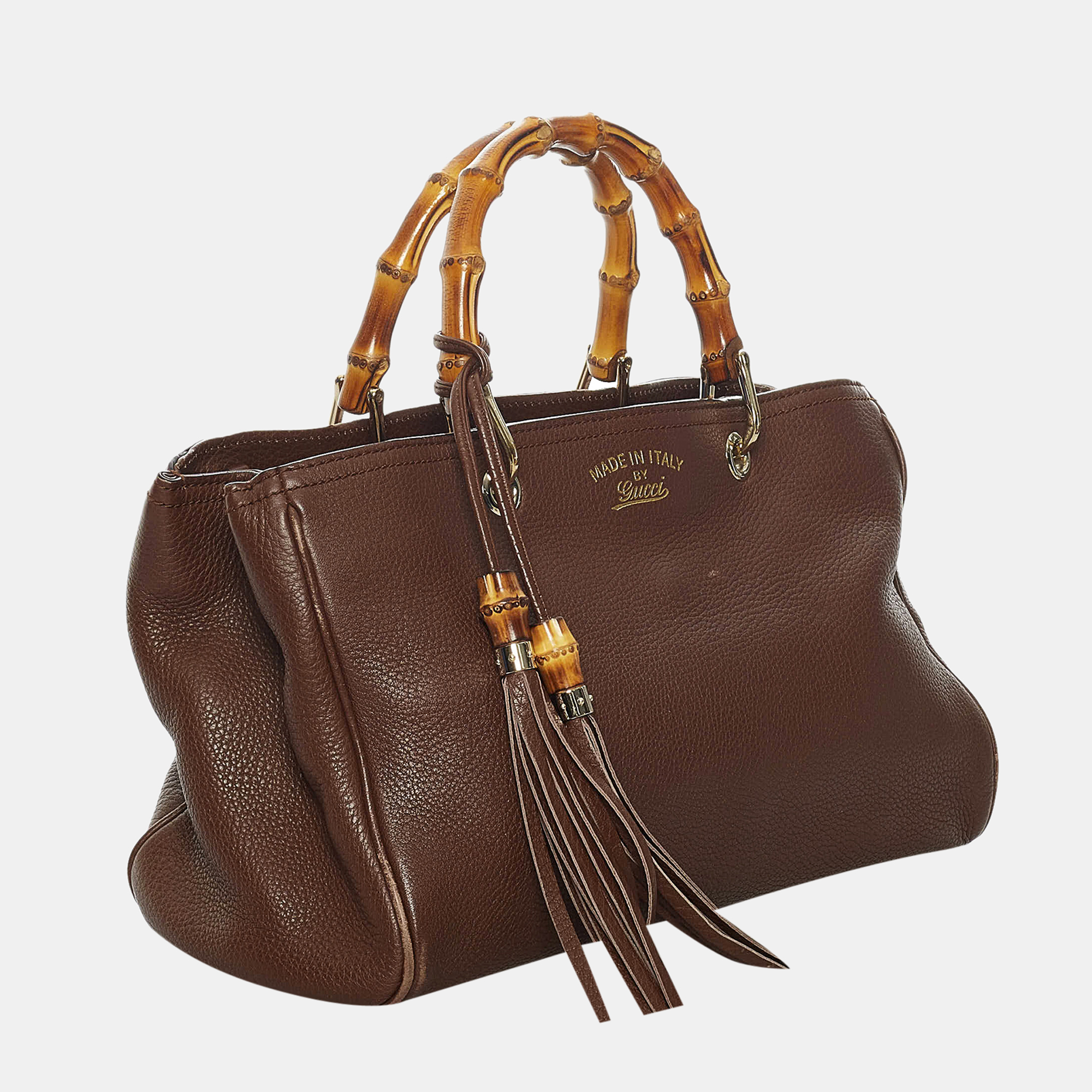 

Gucci Brown Bamboo Shopper Leather Satchel