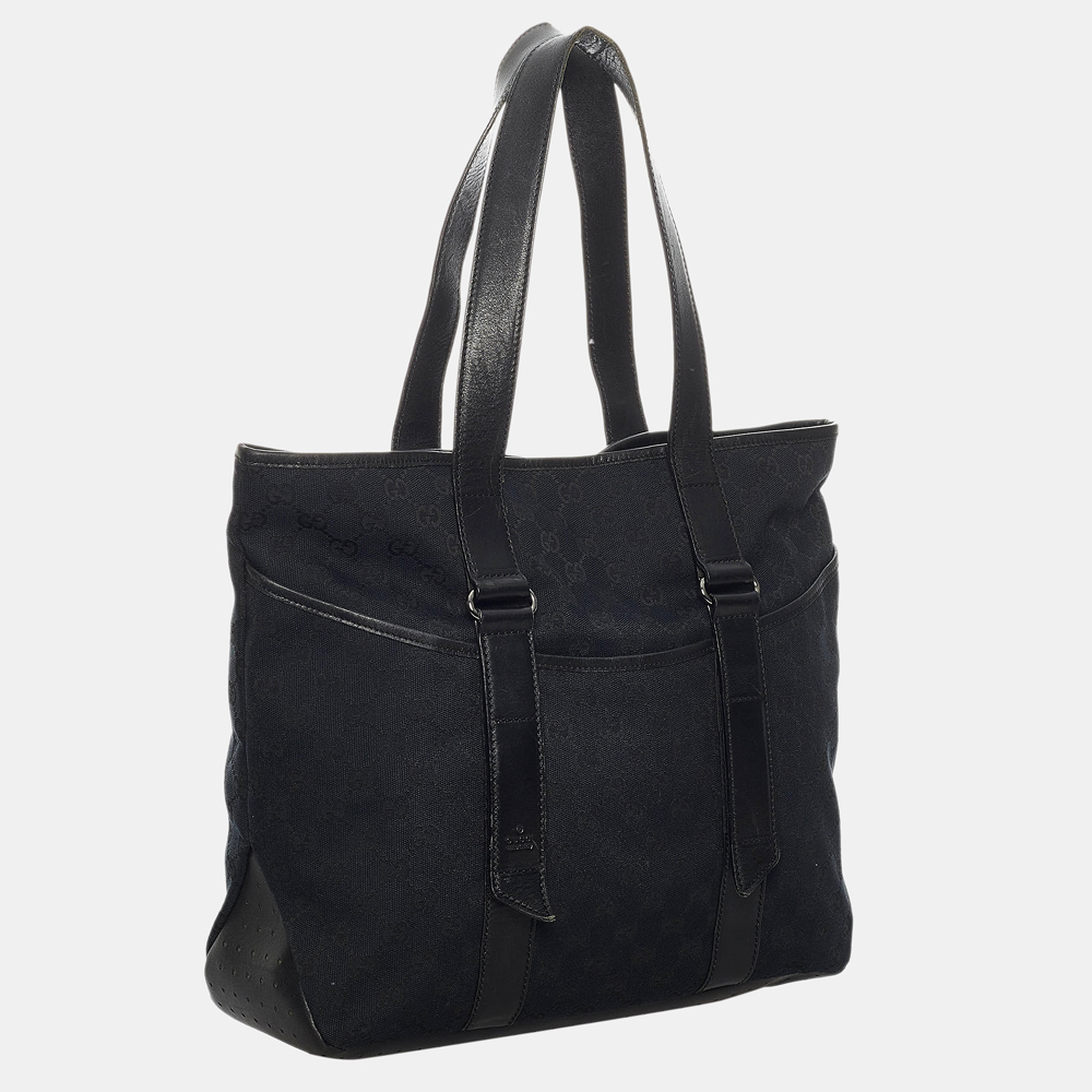 

Gucci Black GG Canvas Tote Bag