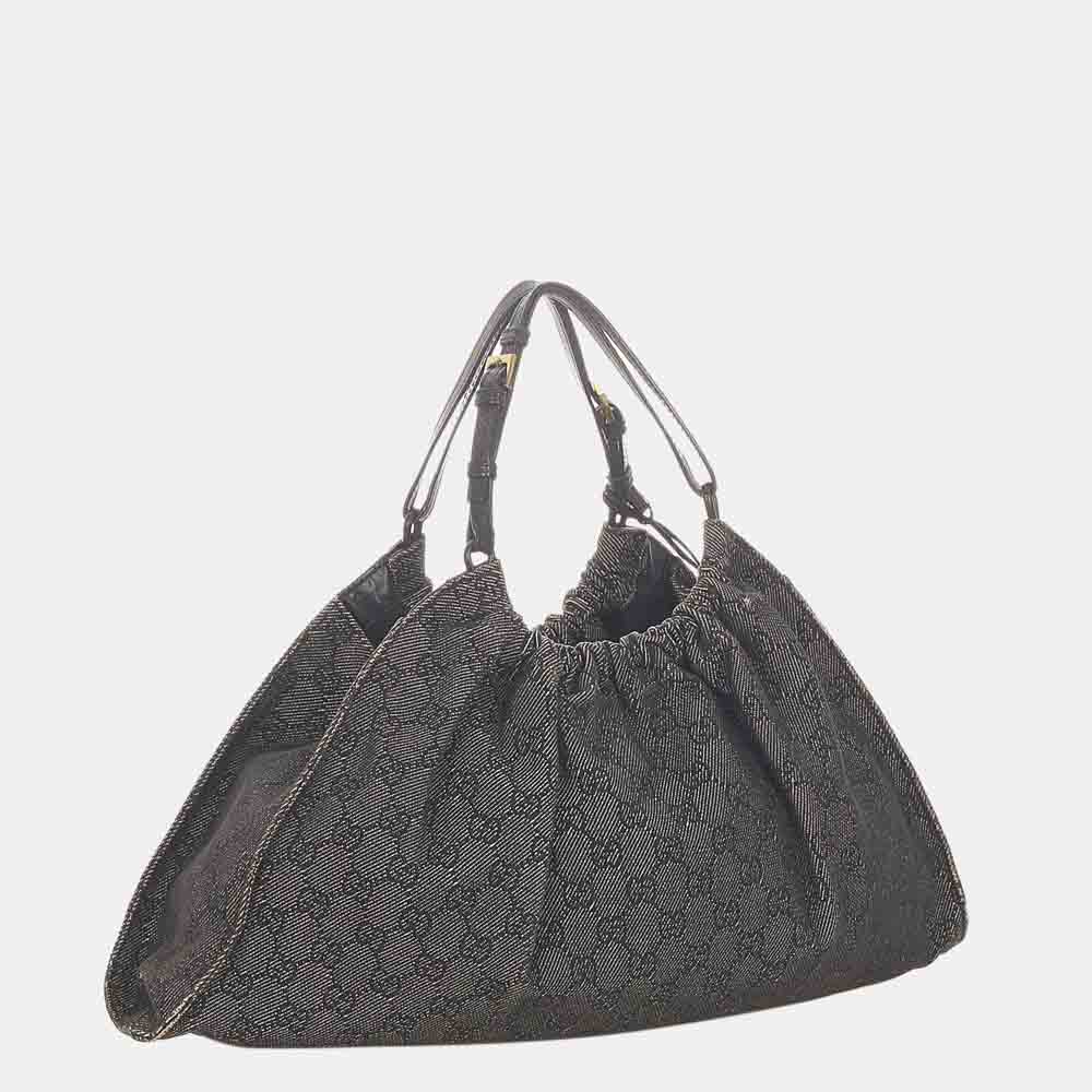 

Gucci Gray/Black GG Canvas Handbag