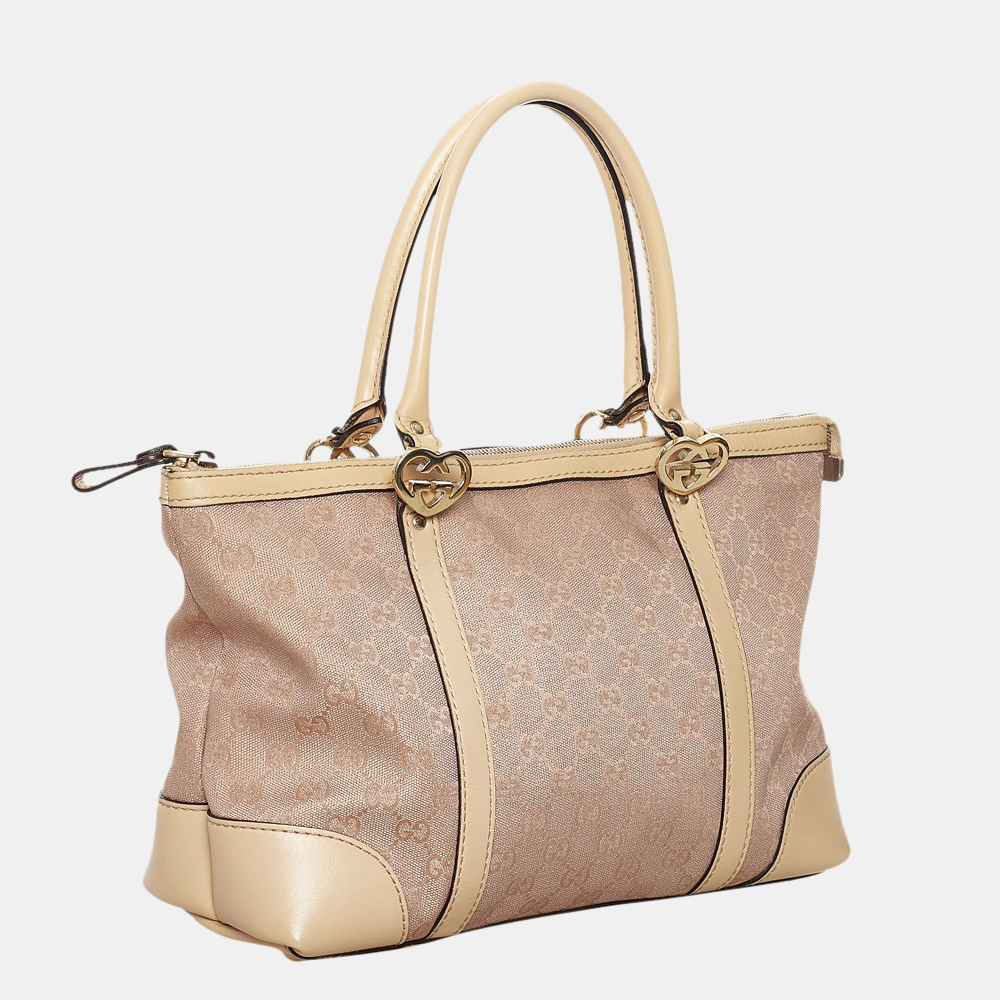 

Gucci Beige/Brown/Pink GG Canvas Lovely Tote Bag