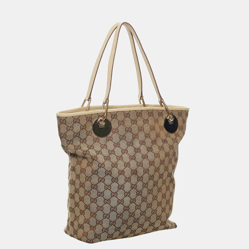 

Gucci Brown/White GG Canvas Eclipse Tote Bag