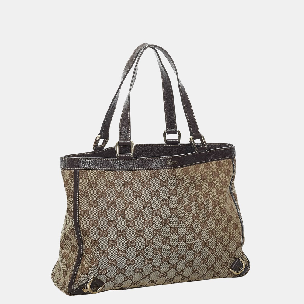 

Gucci Beige/Brown GG Canvas Abbey D-Ring Tote Bag