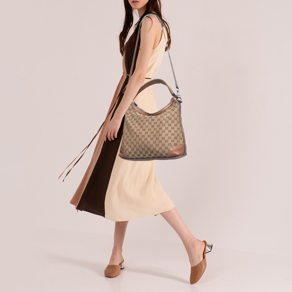 

Gucci Brown/Beige GG Canvas and Leather Miss GG Original Hobo
